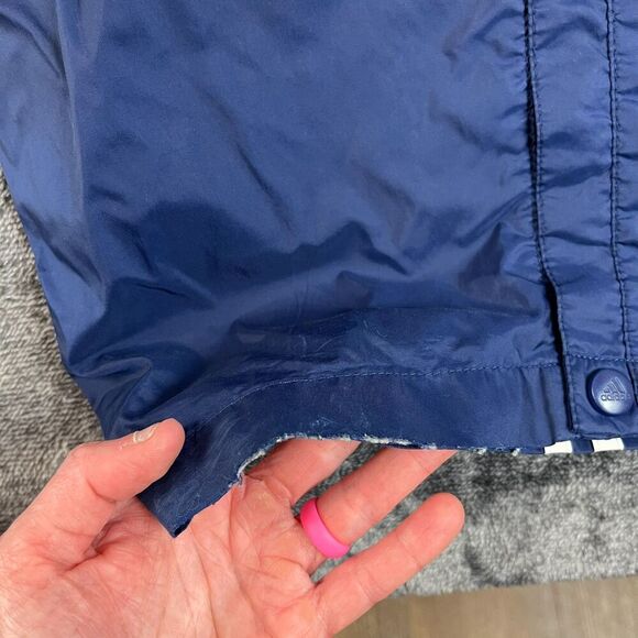 Adidas Y2K Tearaway Span Button Lined Track Pants Nylon Blue Trefoil Men's L - Picture 15 of 16